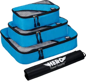 HERO Packing Cubes (3 Set) for Carry On Luggage with Bonus Laundry Bag