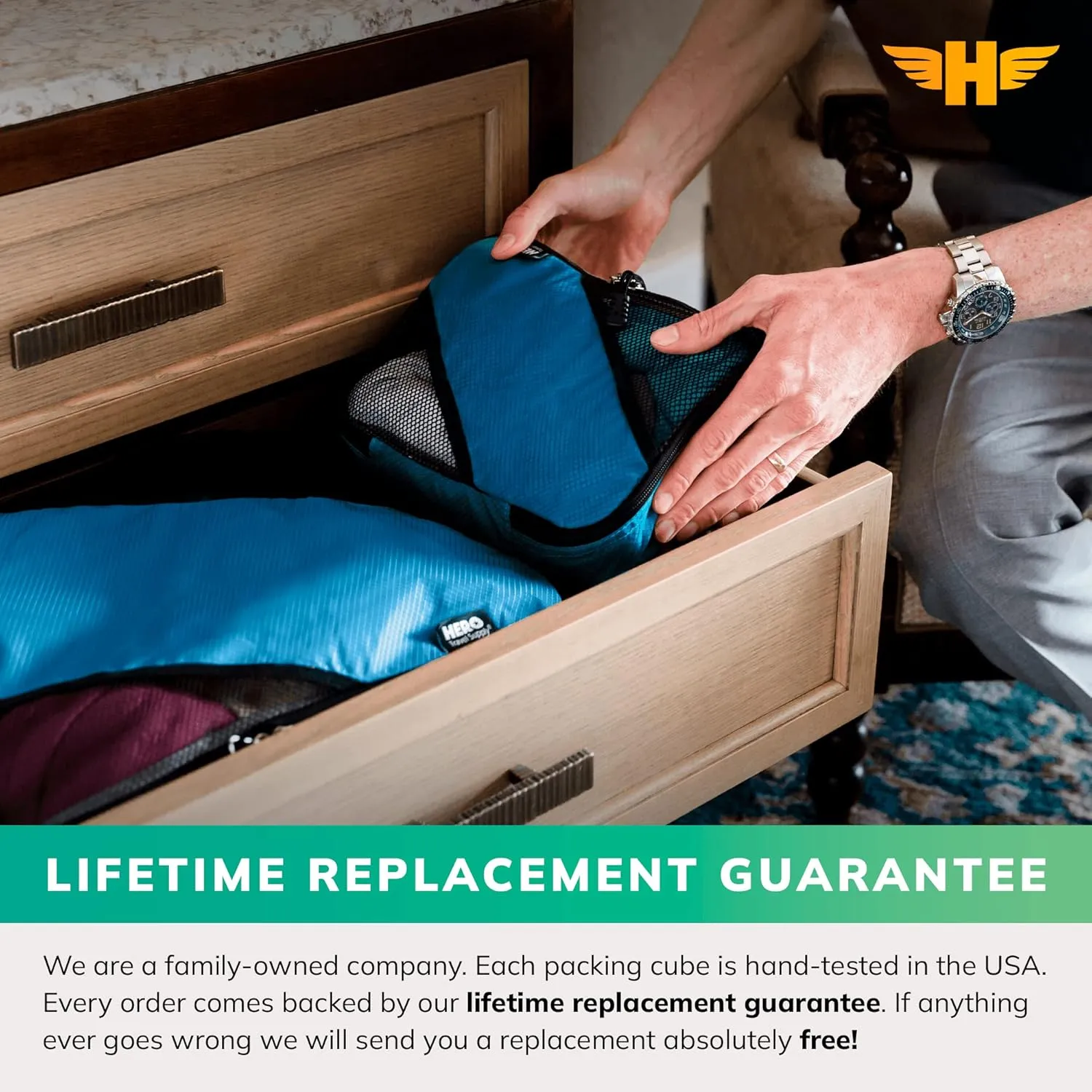 HERO Packing Cubes (3 Set) for Carry On Luggage with Bonus Laundry Bag