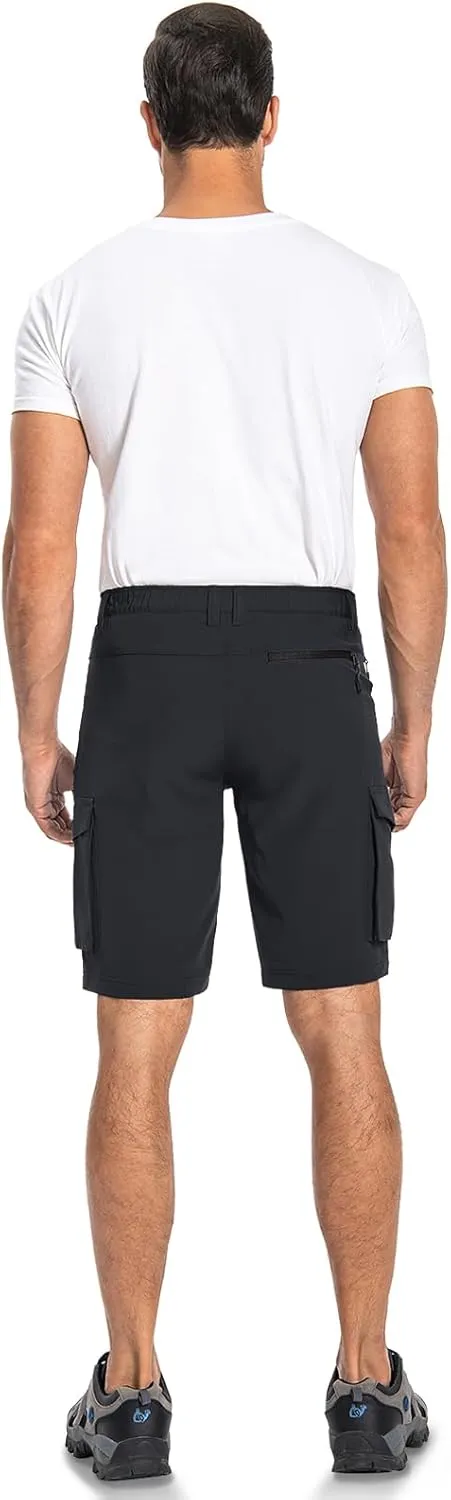 Hiauspor Men's Mountain Bike Shorts Stretch Cycling Quick Dry Hiking Cargo Shorts for Work Golf Fishing Tactical