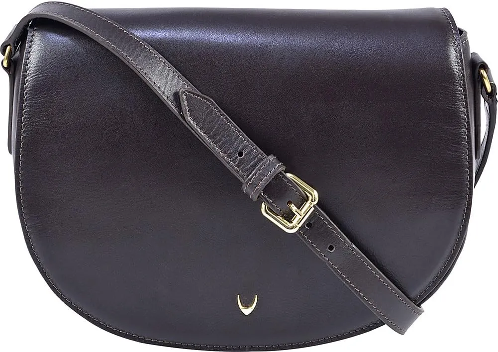 Hidesign Nelly Women's Classic Soft Leather Crossbody Bag/Messenger Bag/Purse with Adjustable Shoulder Strap -Size (L x W x H - 9 x 2.5 x 6.5 inches), Brown