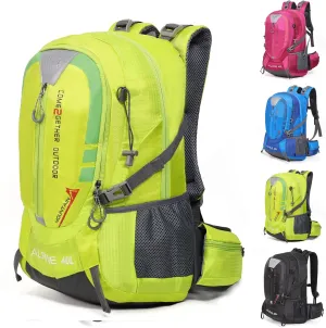 Hiking Backpack Camping 40L Outdoor Daypack Lightweight Travel Backpack with Rain Cover for Women Men (Green)