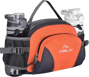 Hiking Fanny Pack Waist Bag with Water Bottle Holder for Men Women Outdoors Walking Running Lumbar Pack Fit iPhone iPod Samsung Phones (Orange0006)