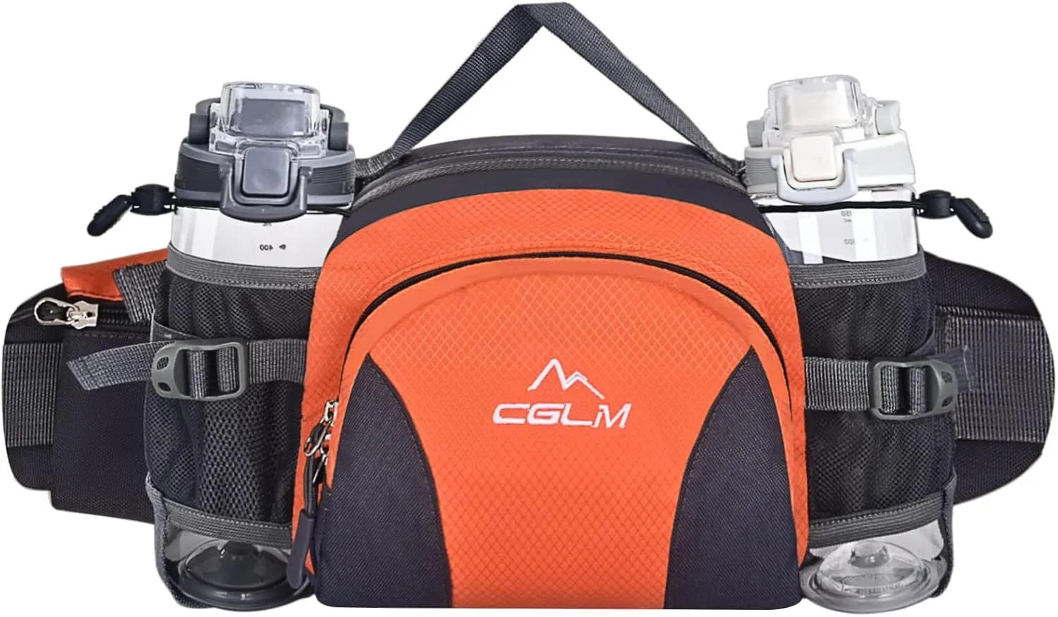 Hiking Fanny Pack Waist Bag with Water Bottle Holder for Men Women Outdoors Walking Running Lumbar Pack Fit iPhone iPod Samsung Phones (Orange0006)