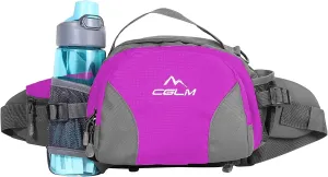 Hiking Fanny Pack Waist Bag with Water Bottle Holder for Men Women Outdoors Walking Running Lumbar Pack Fit iPhone iPod Samsung Phones (Purple004)