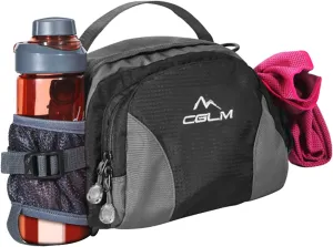 Hiking Fanny Pack with Water Bottle Holder for Men Women Waist Bag Running Waist Pack Running Belt Lumbar Pack Waterproof for Outdoor Travel Cycling Climbing Walking for iPhone Samsung Phones Black