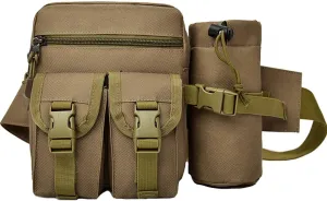 Hiking Waist Fanny Pack With Water Bottle Holder Running Waist Hip Belt Bag Motorcycle Bike Pouch Shoulder Bag