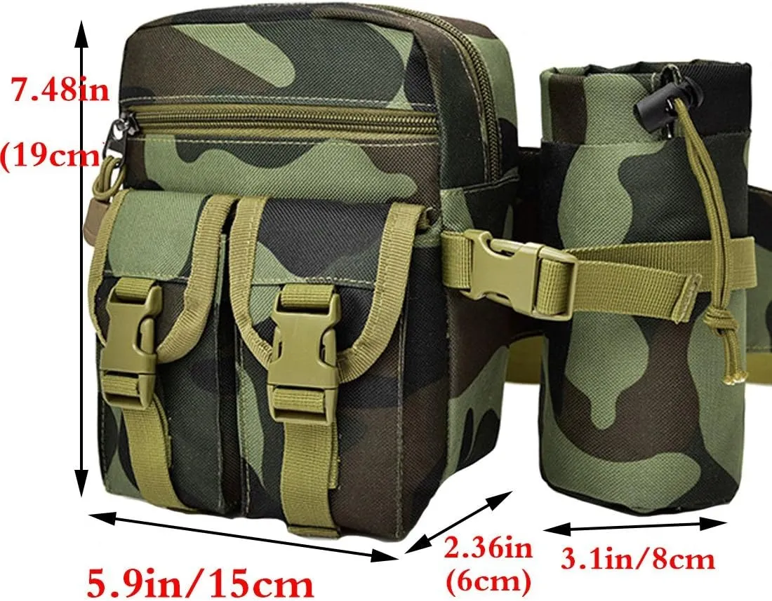 Hiking Waist Fanny Pack With Water Bottle Holder Running Waist Hip Belt Bag Motorcycle Bike Pouch Shoulder Bag