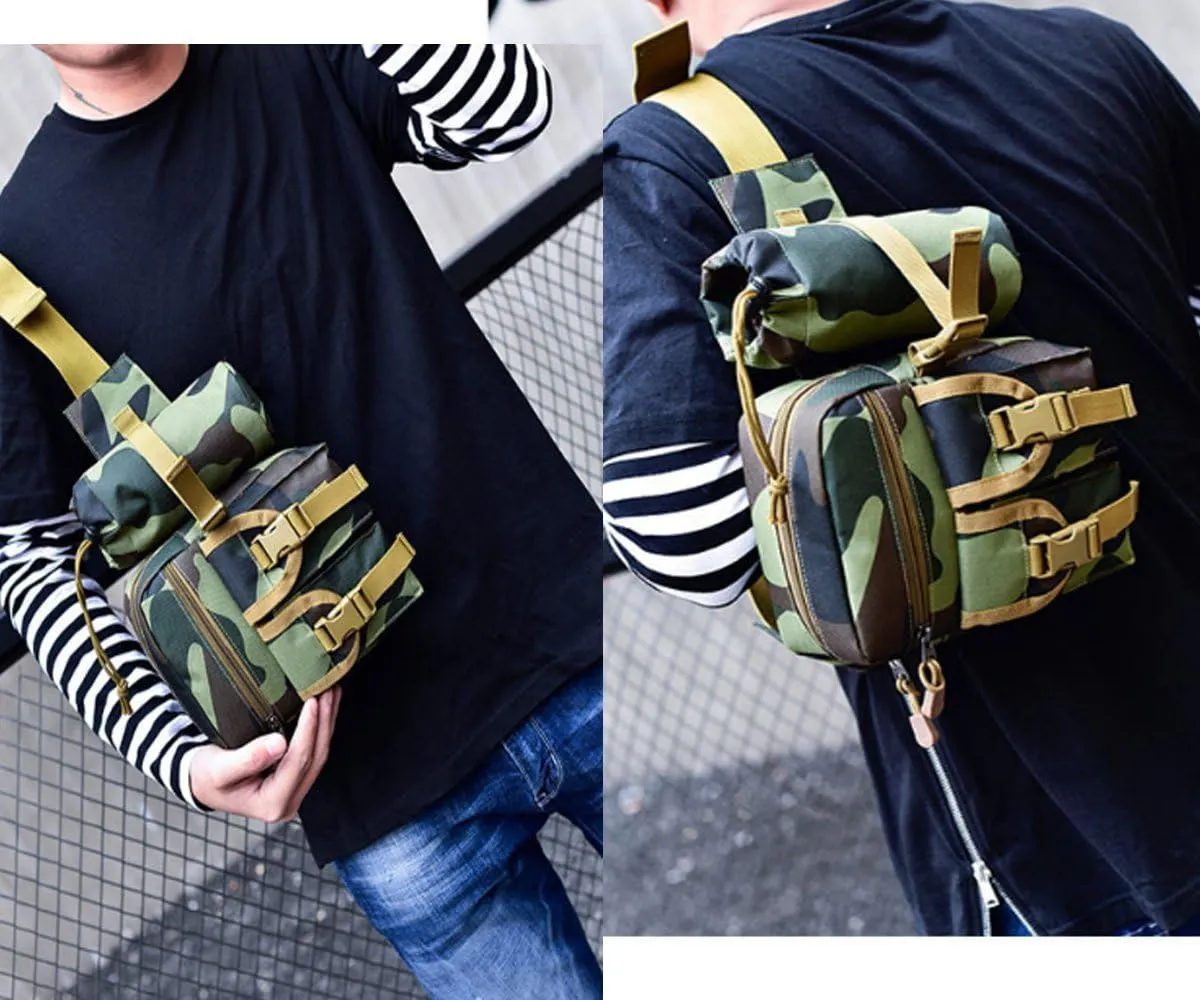 Hiking Waist Fanny Pack With Water Bottle Holder Running Waist Hip Belt Bag Motorcycle Bike Pouch Shoulder Bag