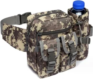Hiking Waist Fanny Pack With Water Bottle Holder Running Waist Hip Belt Bag Motorcycle Bike Pouch Shoulder Bag