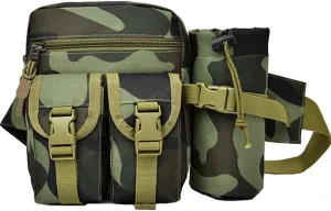 Hiking Waist Fanny Pack With Water Bottle Holder Running Waist Hip Belt Bag Motorcycle Bike Pouch Shoulder Bag