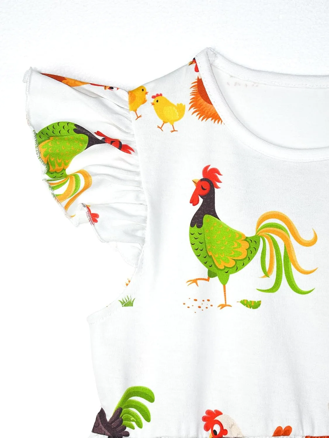 HILEELANG Little Girl Short Sleeve Dress Easter Cotton Casual Applique Tunic Shirt Dresses