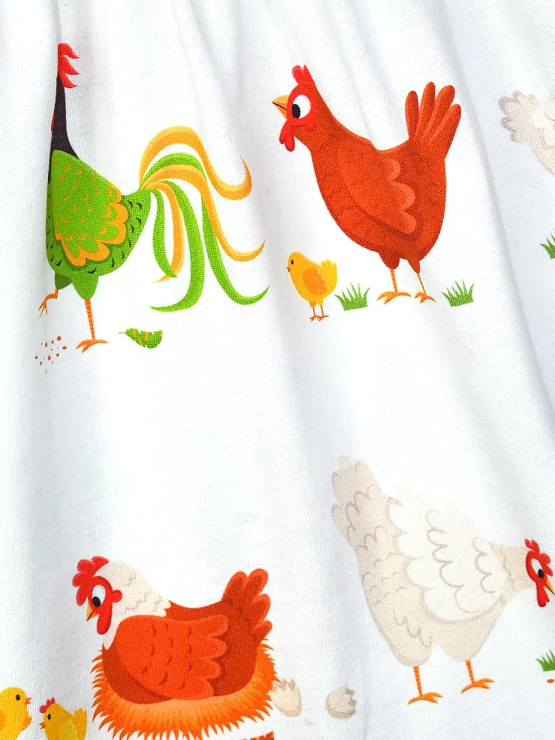 HILEELANG Little Girl Short Sleeve Dress Easter Cotton Casual Applique Tunic Shirt Dresses