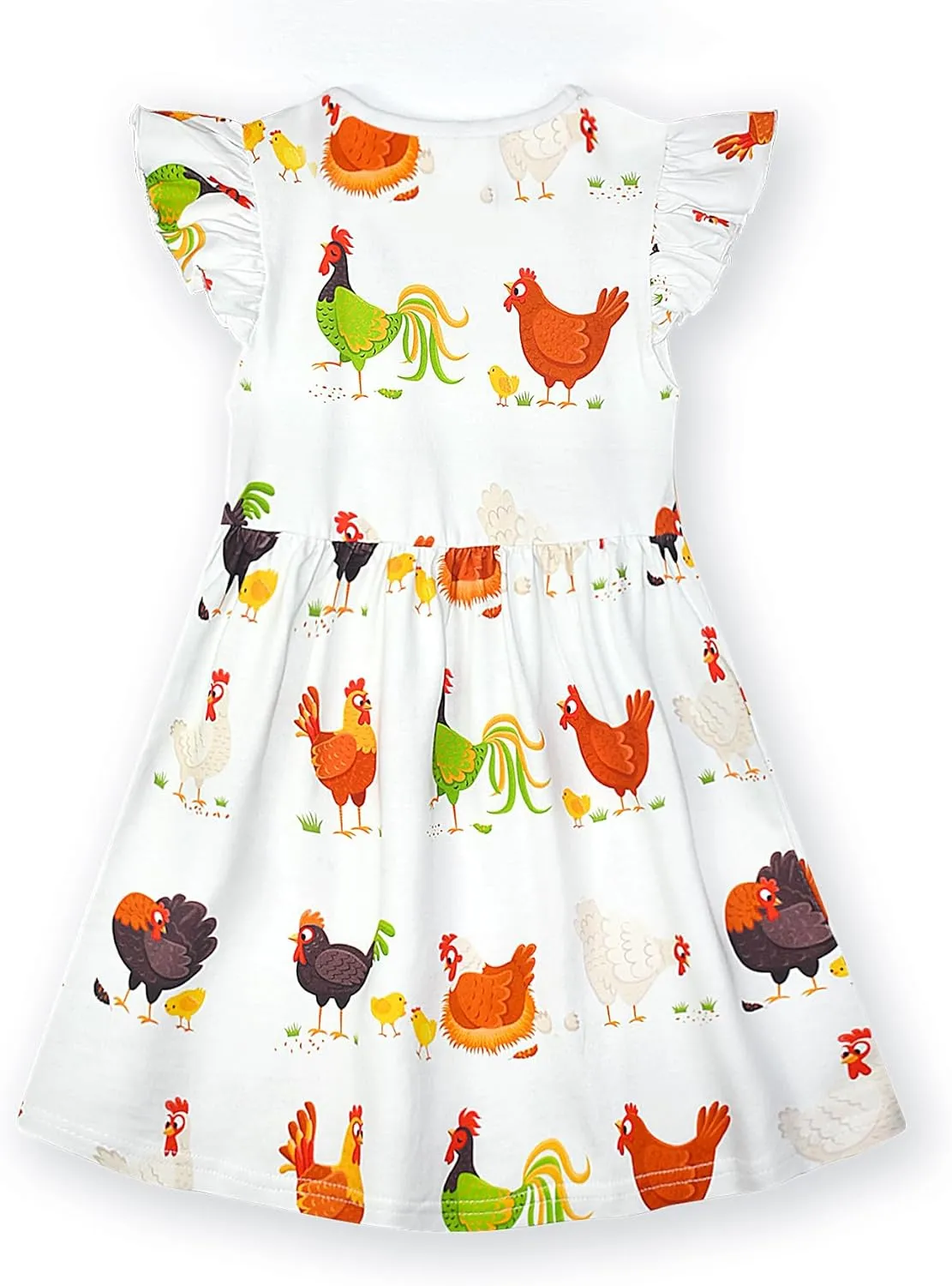 HILEELANG Little Girl Short Sleeve Dress Easter Cotton Casual Applique Tunic Shirt Dresses