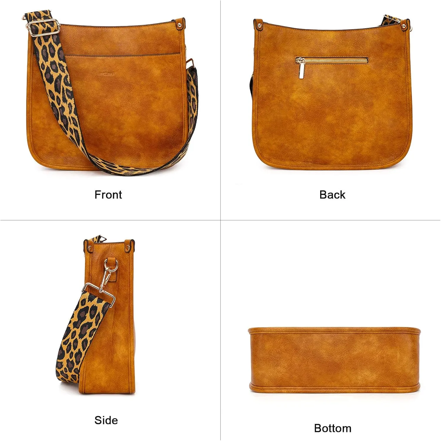 HKCLUF Vegan Leather Crossbody Bags Purse for Women Trendy Tassel Hobo Handbag Women With 2PCS Adjustable Guitar Strap
