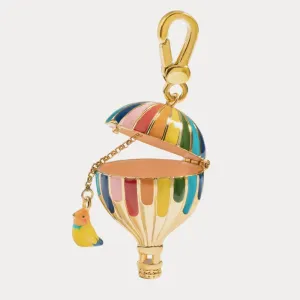 Hot Air Balloon Locket Pendant With Bird