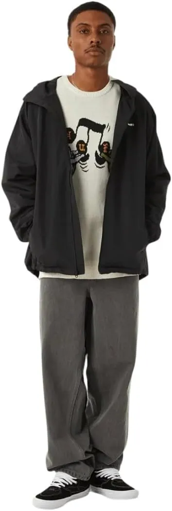 HUF Men's Shell Jacket - Lightweight, Water-Resistent Zip-Up with Hood