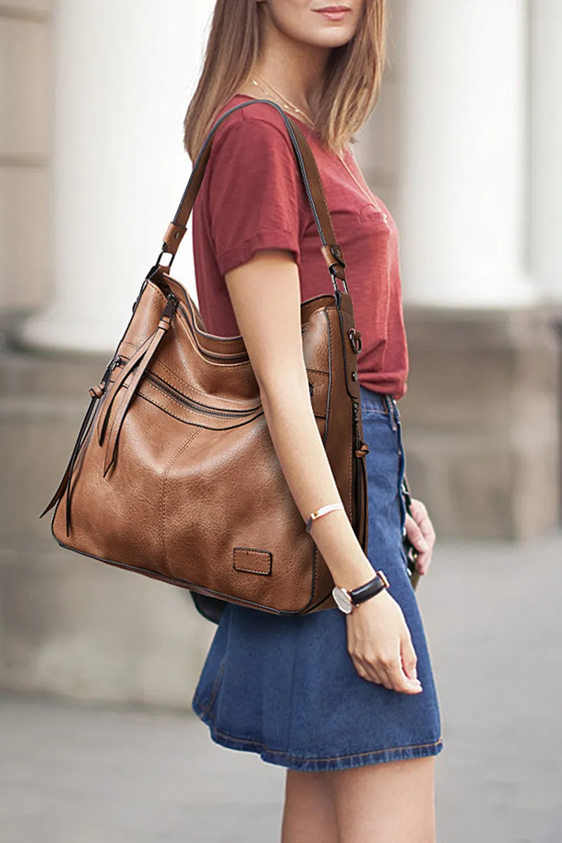 hulianfu Casual Solid Patchwork Bags