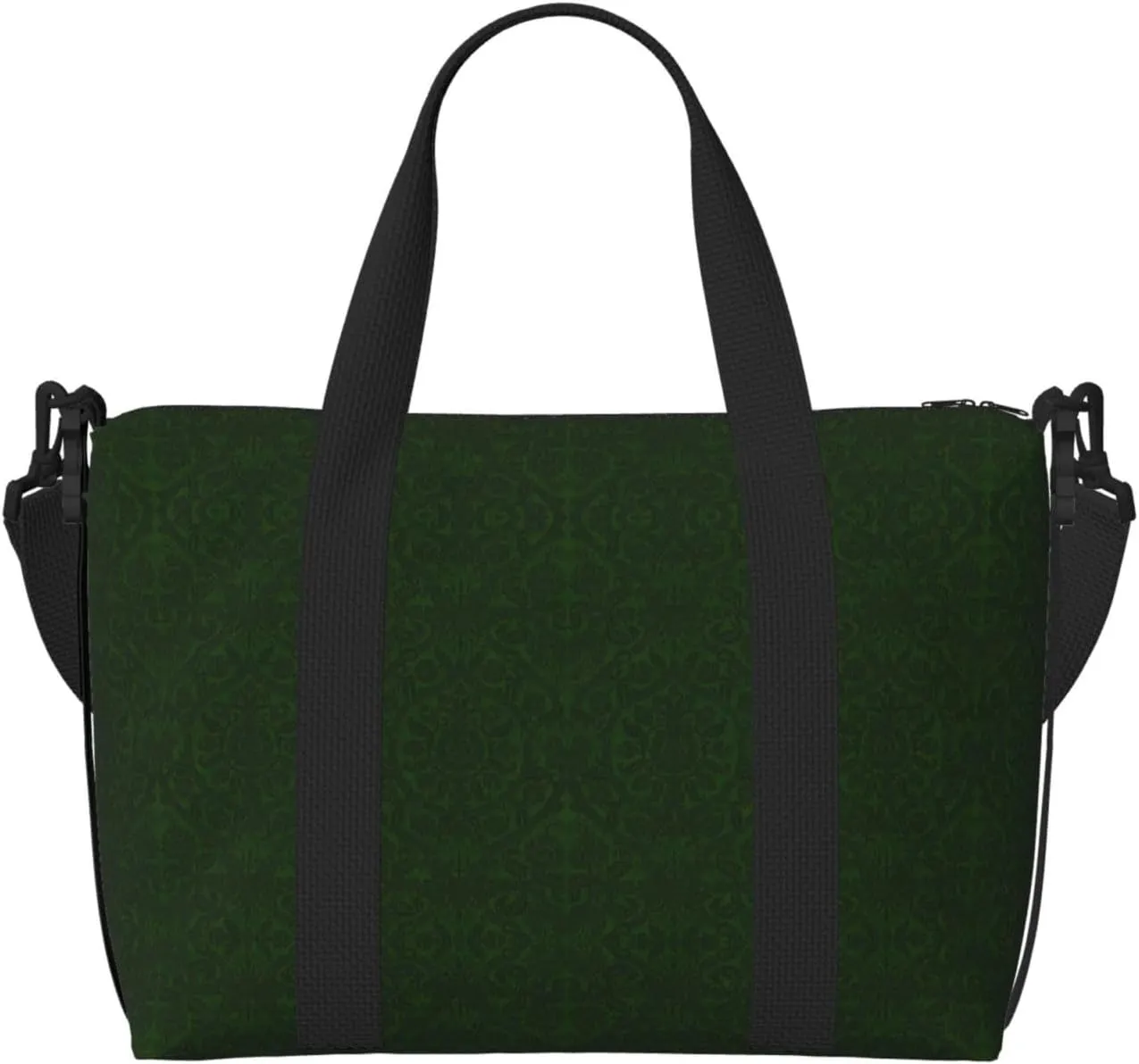 Hunter Green Floral Petals Pattern Personal Item Travel Bags for Women - Durable Travel Duffel Bags, Gym Bags for Overnight Trips