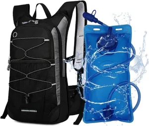 Hydration Bladder Backpack for Men & Women Sport Hydro Backpack with 2L Water Bladder Pack for Hiking Running Cycling Camping
