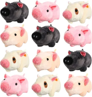 HyDren 24 Pcs 4 in Cute Plush Mini Piggy Toy Animals Plush Piggy Party Gift Pig Keychain Backpack for Boys Girls Birthday Party Gifts, DIY Home Decoration