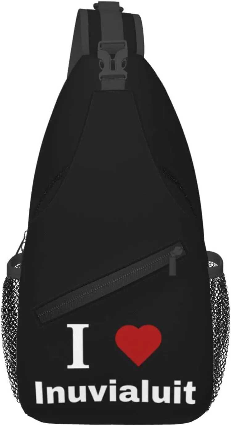 I Love Inuvialuit Crossbody Bags For Women Men Chest Backpack Gym Shoulder Bag Travel Outdoor Sports Casual Crossbody Bags