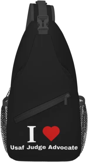 I love Usaf Judge Advocate Crossbody Bags For Women Men Chest Backpack Gym Shoulder Bag Travel Outdoor Sports Casual Crossbody Bags