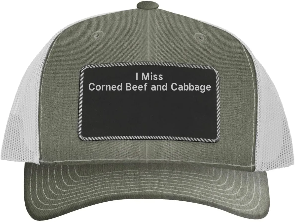 I Miss Corned Beef and Cabbage - Leather Black Patch Engraved Trucker Hat