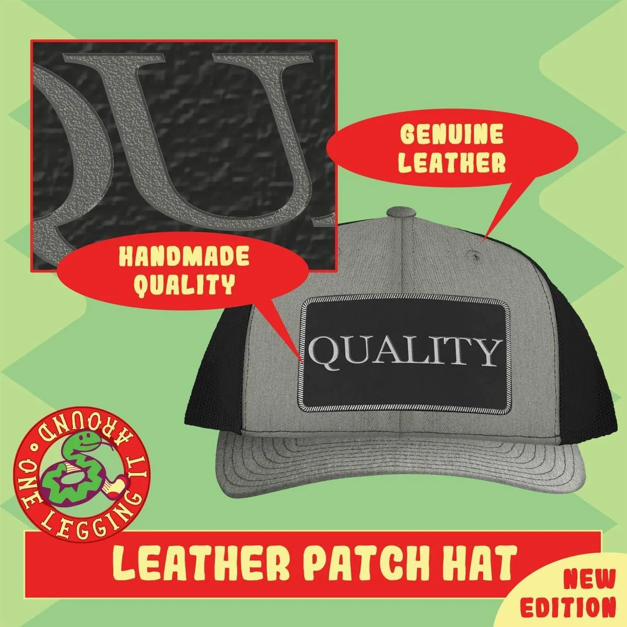 I Miss Stuffed Cabbage - Leather Black Patch Engraved Trucker Hat