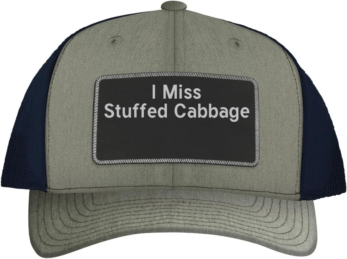 I Miss Stuffed Cabbage - Leather Black Patch Engraved Trucker Hat