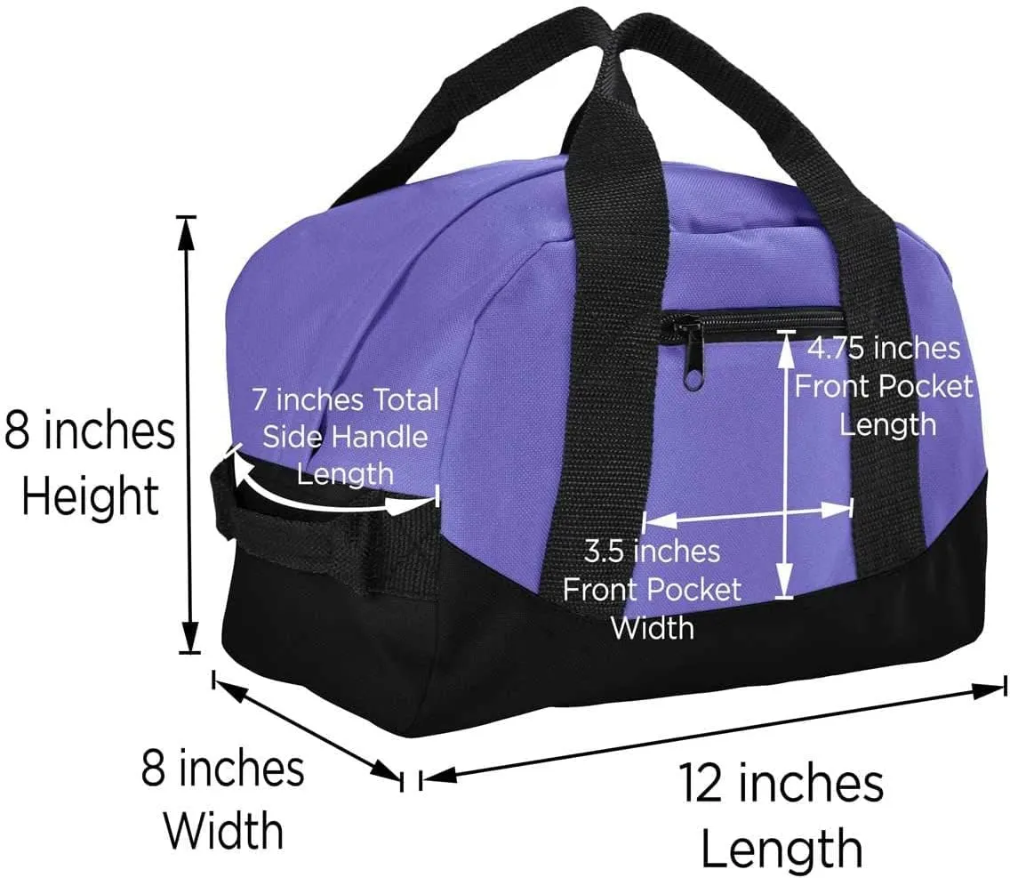 ImpecGear 12" Duffel Duffle Travel Sports Gym Bags Mini Carry-on Luggage Small Supply Bag (Purple)