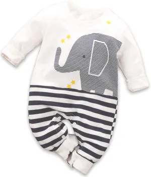 Infant Baby Boys Girls Cartoon Animal Cotton Jumpsuit Romper Hedging Clothes