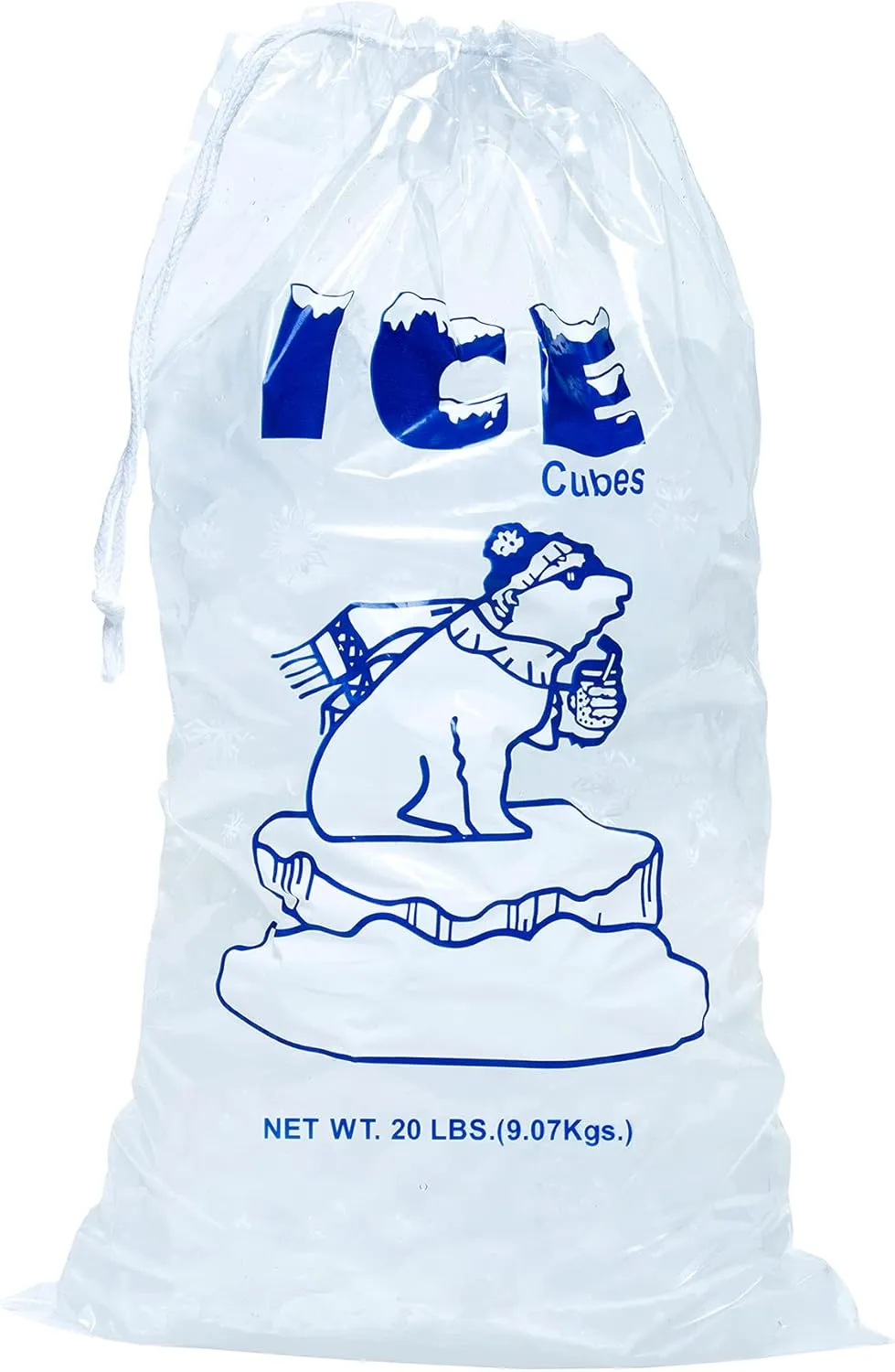 Infinite Pack Plastic Ice Bags 20 Lb. with Draw String Closure Pack 250