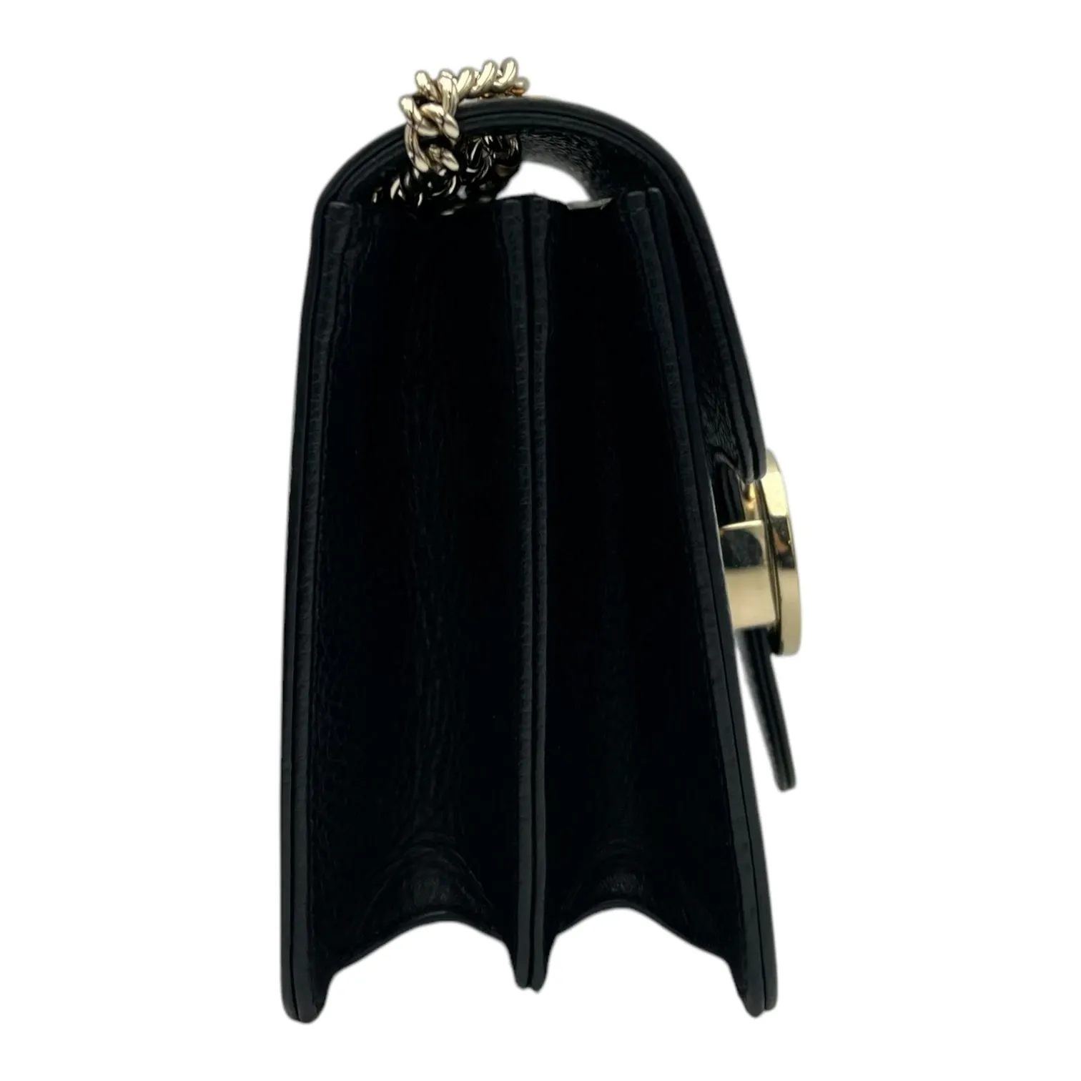 Interlocking G Crossbody Bag Black in Calfskin, Gold hardware