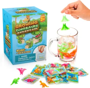 IPIDIPI TOYS Water Growing Dinosaur Toys for Kids – Fun Party Favors, Goodie Bag Stuffers, Classroom Activities and Holiday Prizes – Assorted Colors, Pack of 25