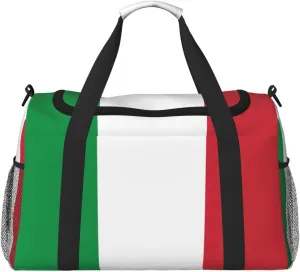 Italian flag print Weekender Overnight Carry On Bag Gym Luggage Bag Duffel Bag for Travel Women