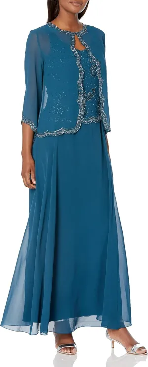 J Kara Women's Beaded Jacket Dress