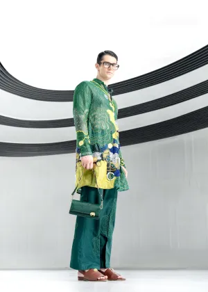 Jade Verdant Embellished Kurta with Ameoba Pants