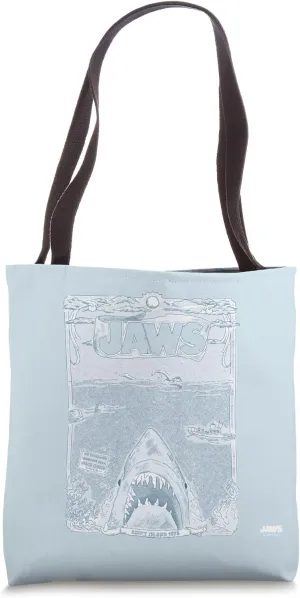 Jaws 50th Anniversary Poster Sketched Blue Style 2-Sided Tote Bag