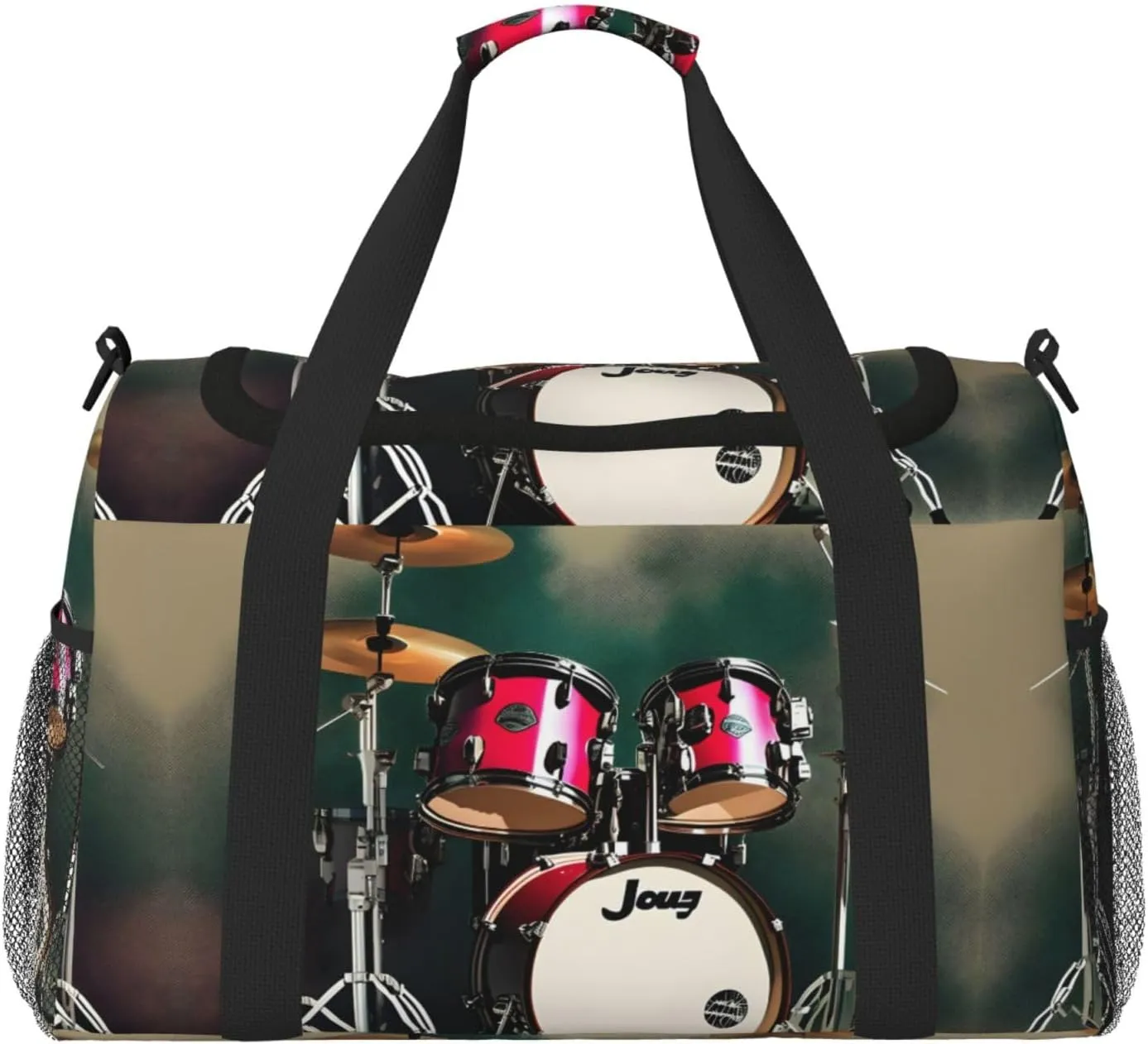 Jazz drum print Weekender Overnight Carry On Bag Gym Luggage Bag Duffel Bag for Travel Women