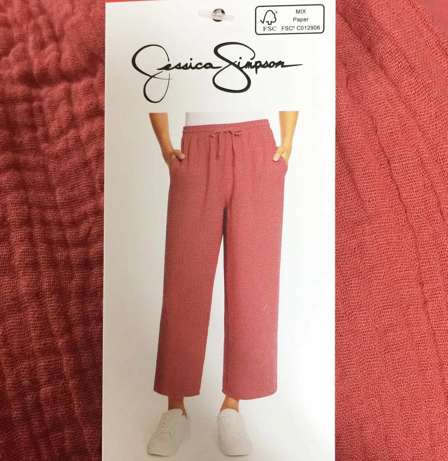 Jessica Simpson Women's Gauzy 100% Cotton Pull On Cropped Ankle Pants