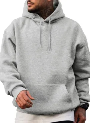 JMIERR Mens Casual Cotton Hooded Collar Drawstring Hoodies Pullover Sweatshirts Casual Long Sleeve Shirts