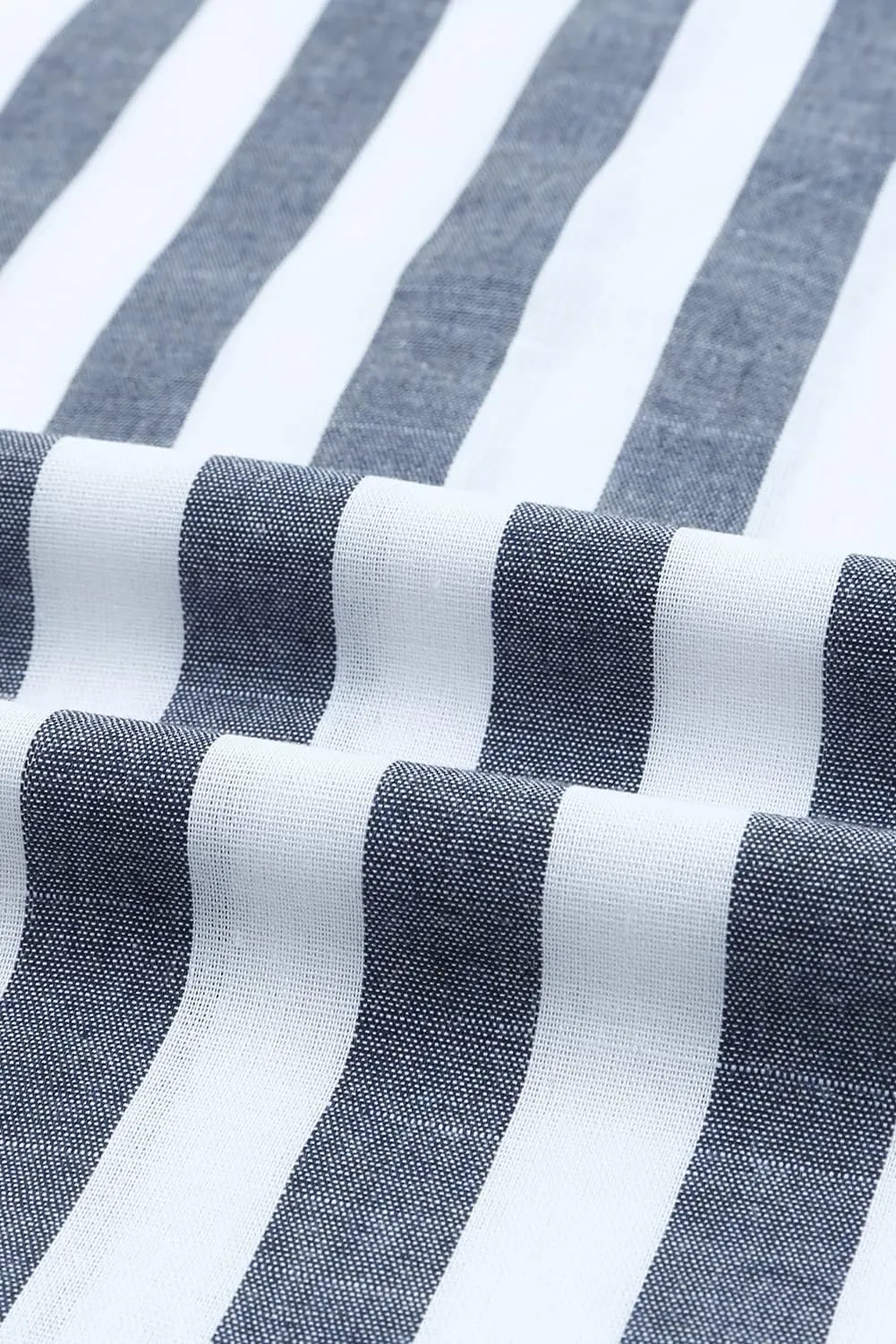 JMIERR Men's Casual Stylish Short Sleeve Button-Up Striped Dress Shirts Cotton Beach Shirt