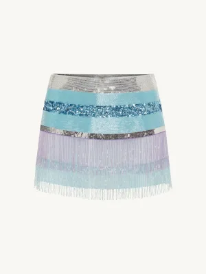 Julia Hand Beaded Mini Skirt - Opal