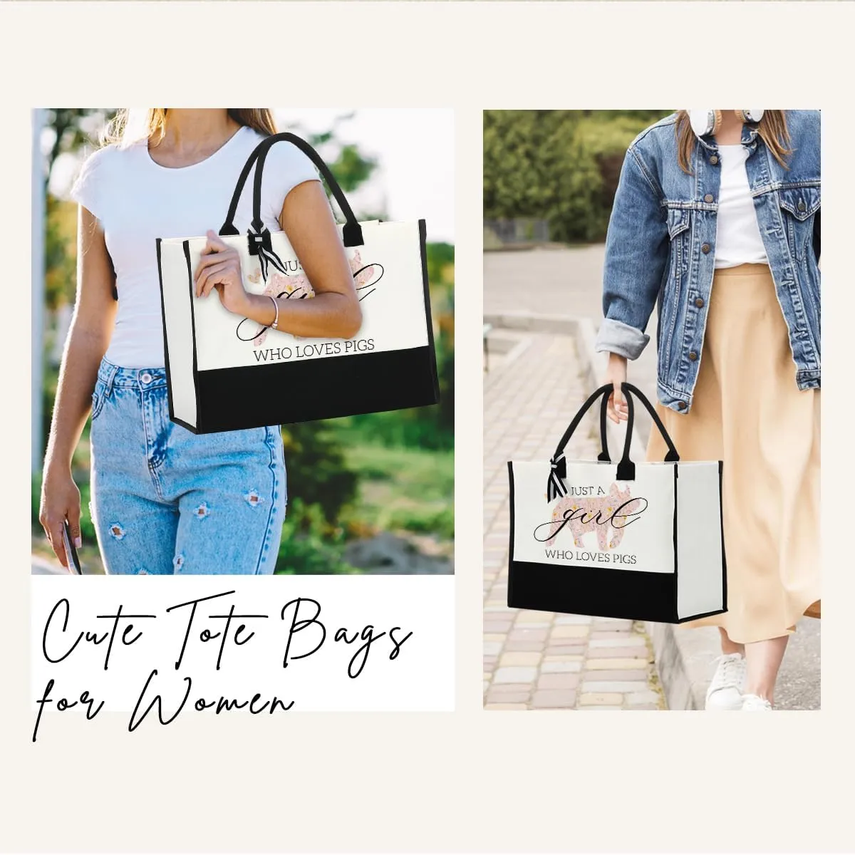 Just A Girl Who Loves Tote Bag Animal Lover Birthday Gift for Women
