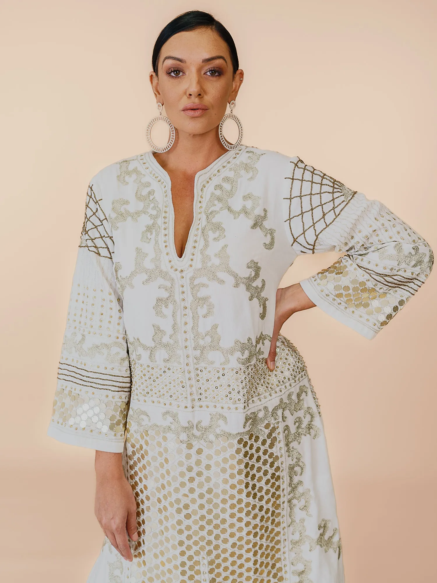 KALI EMBELLISHED DRESS IVORY