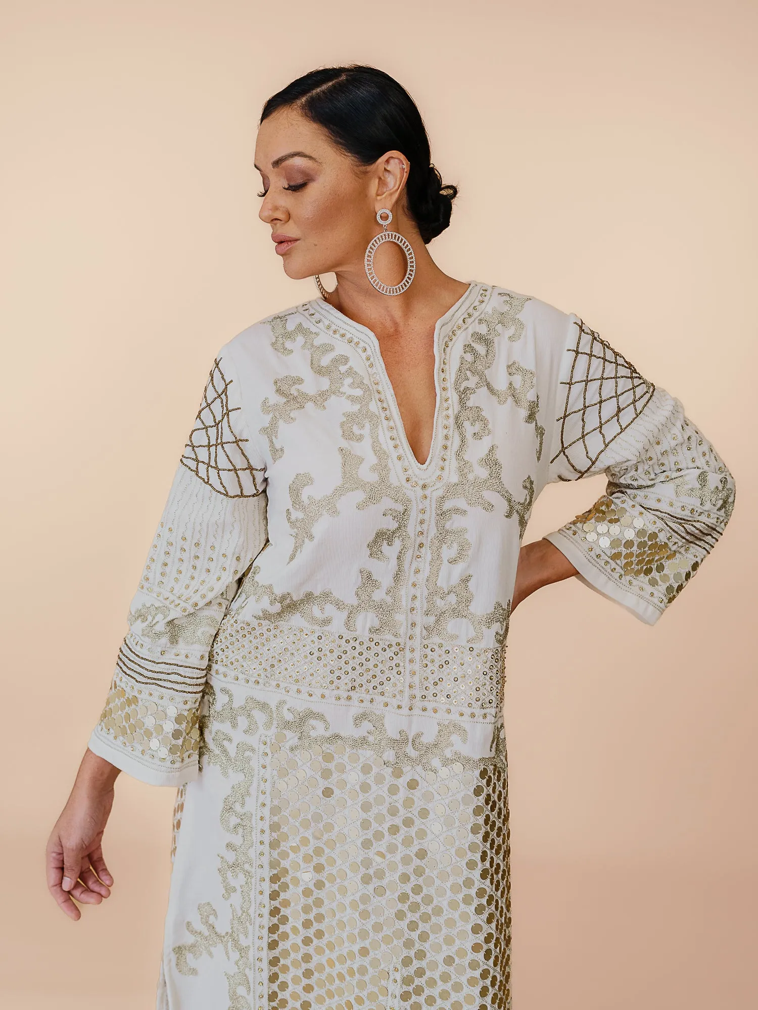 KALI EMBELLISHED DRESS IVORY