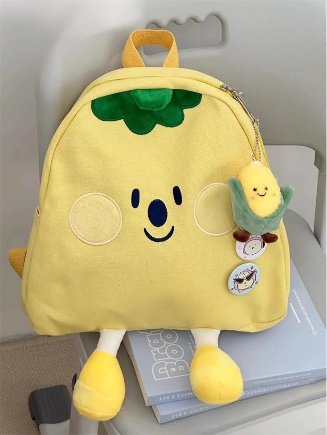Kawaii Shoulder Bag Head-turning Design Bag Smile Face Mini Bags 3 Colors (Yellow)