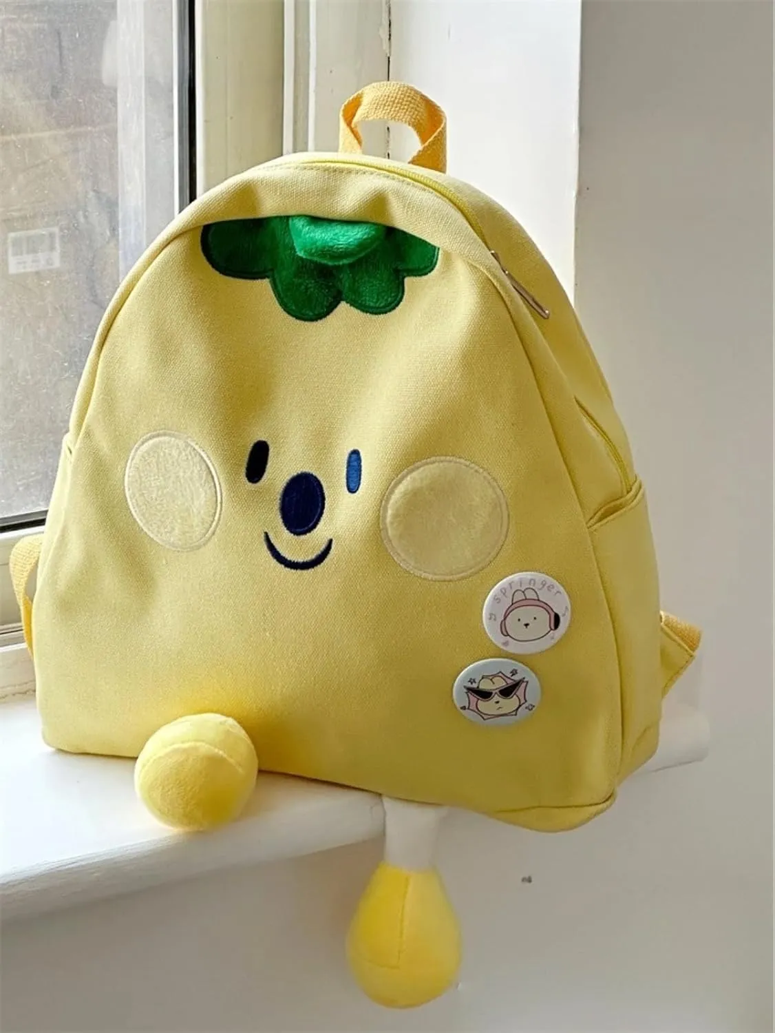 Kawaii Shoulder Bag Head-turning Design Bag Smile Face Mini Bags 3 Colors (Yellow)