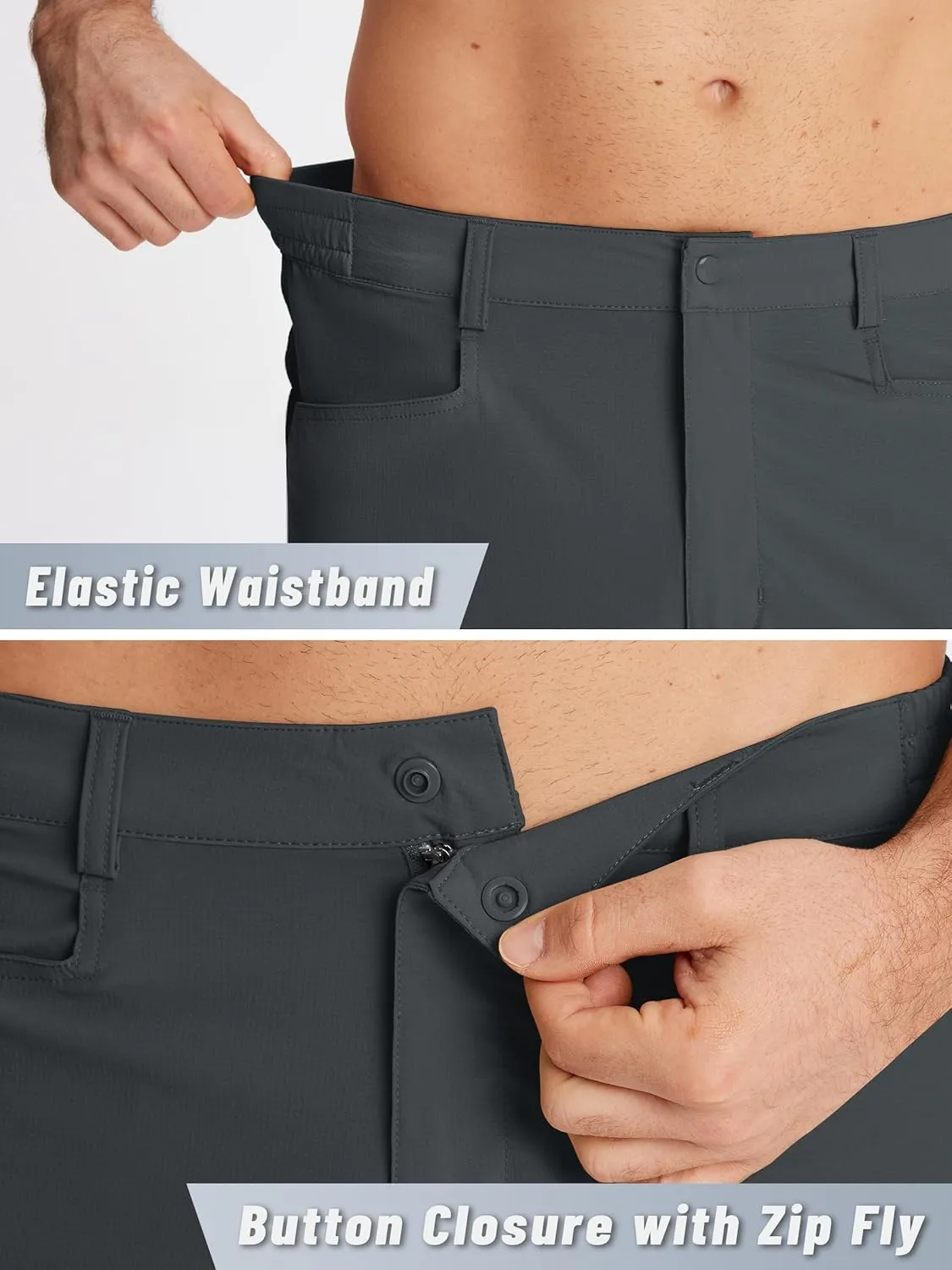 KEFITEVD Men's Hiking Shorts Outdoor Casual Quick Dry Water Resistant Lightweight Cargo Fishing Tactical Shorts