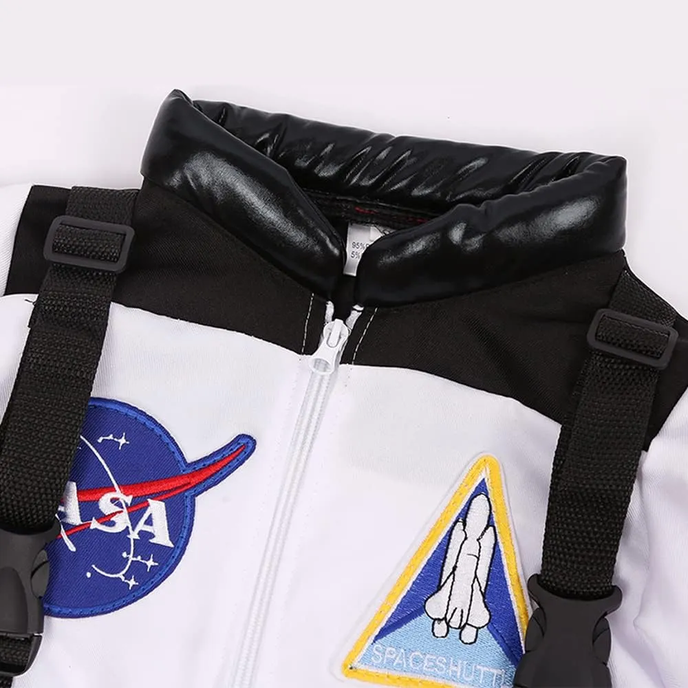 Kids Astronaut Costume NASA Space Jumpsuit for Boys Girls Space Pretend Dress up